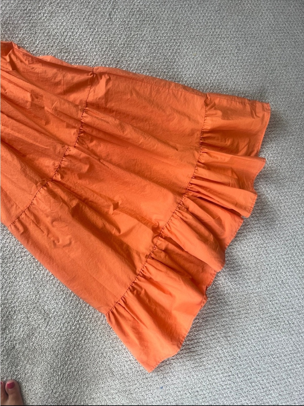 Lark & Grey Orange Puff Sleeve Tiered Maxi Dress - Picture 3 of 4